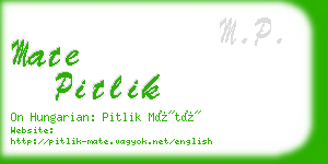 mate pitlik business card